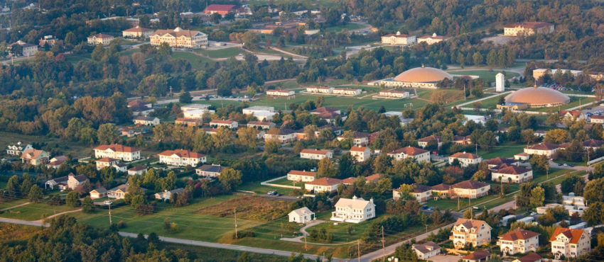 Aerial Shot of Maharishi International University campus - Home of Consciousness-Based Education